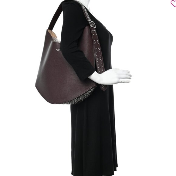 Alaia  Calfskin Studded Medium Gail Shoulder Bag Almandite - Picture 2 of 5